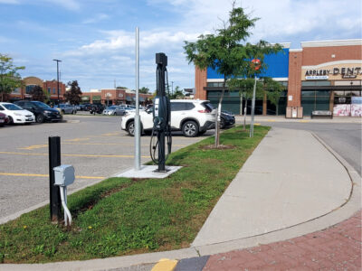 EV charger installed at parking lot