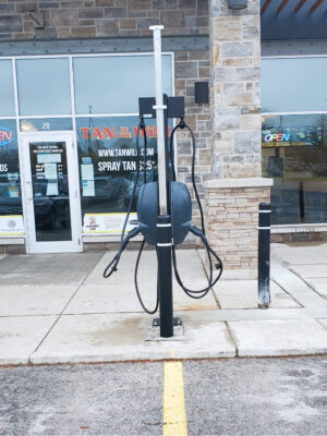 EV charger installed at parking lot