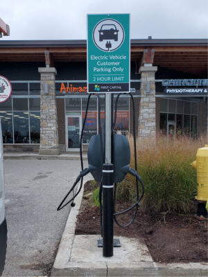EV charger installed at parking lot