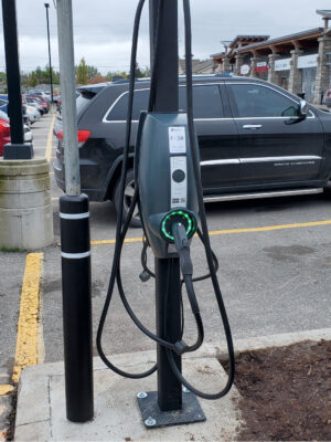 EV charger installed at parking lot