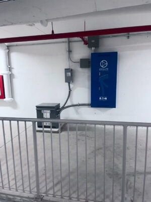 EV charger installed at parking lot