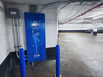 EV charger installed at parking lot