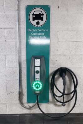 EV charger installed at parking lot