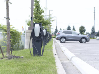 EV charger installed at parking lot