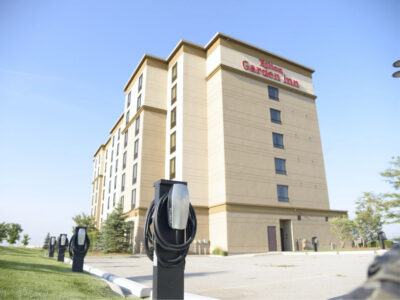 EV charger installed at parking lot