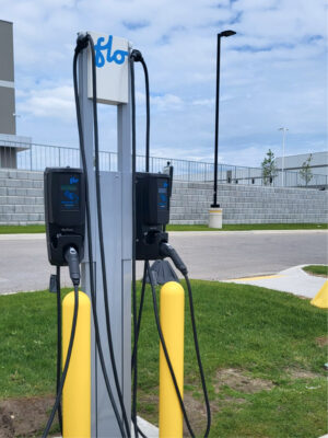 EV charger installed at parking lot