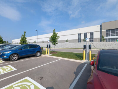 EV charger installed at parking lot