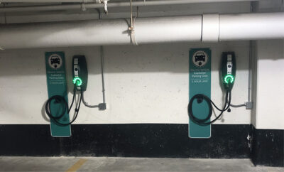 EV charger installed at parking lot
