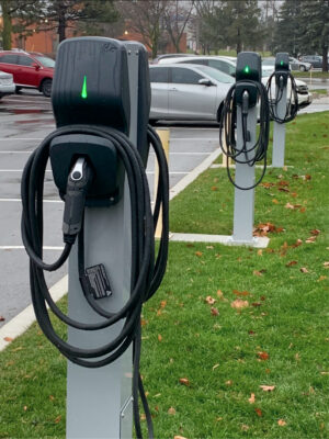 EV charger installed at parking lot