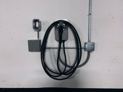 EV charger installed at parking lot