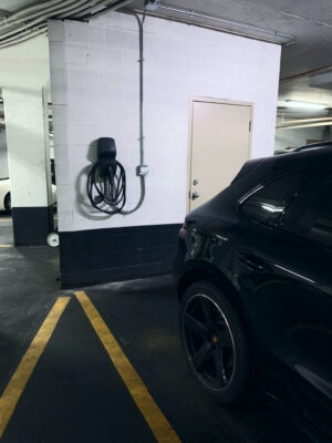 EV charger installed at parking lot