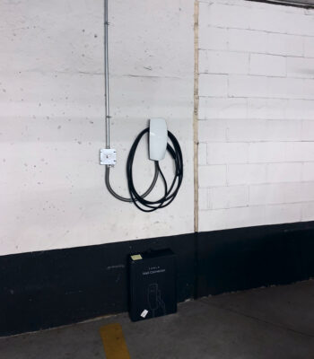 EV charger installed at parking lot