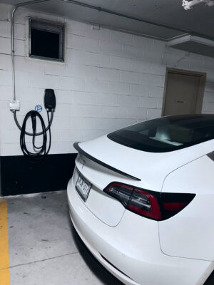 EV charger installed at parking lot