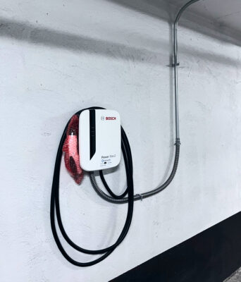 EV charger installed at parking lot