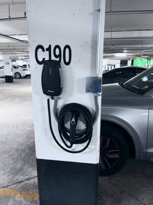 EV charger installed at parking lot