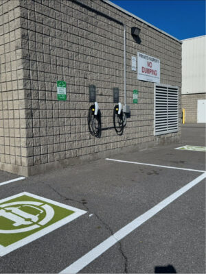 EV charger installed at parking lot