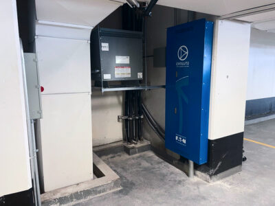 EV charger installed at parking lot