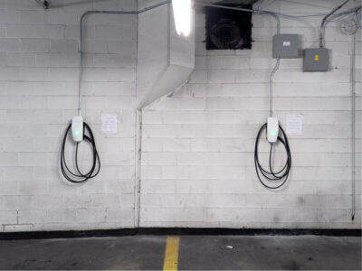 EV charger installed at parking lot