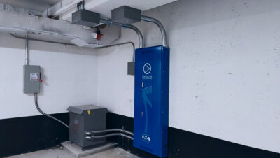 EV charger installed at parking lot