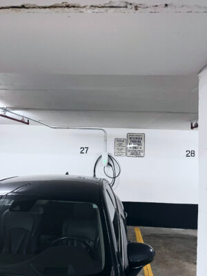 EV charger installed at parking lot